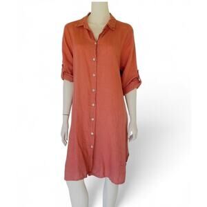 Meo Meli Linen Coral shirt dress - sz M/L